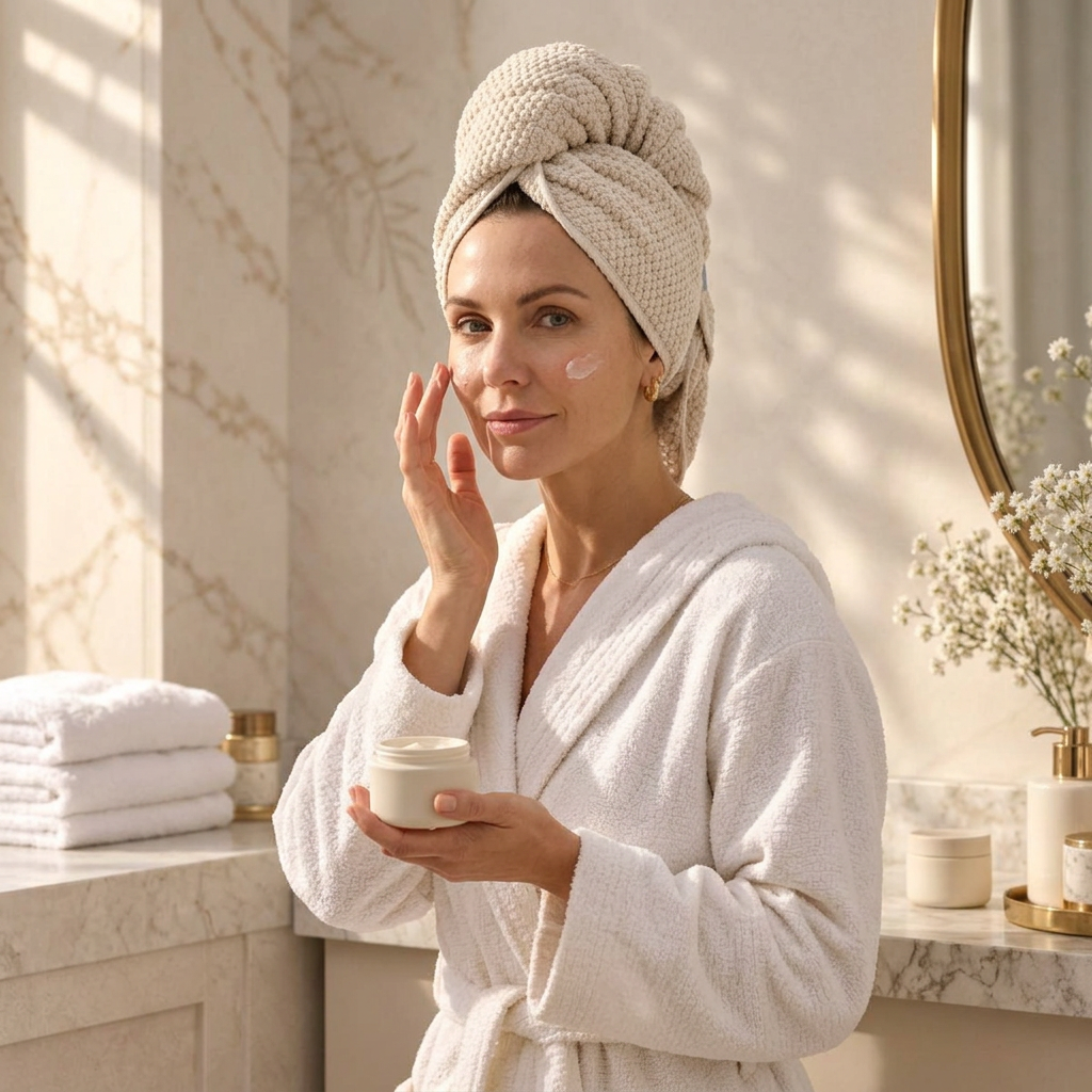 🕊️ indoravi Microfiber Hair Wrap in Cream with Gray Securing Band