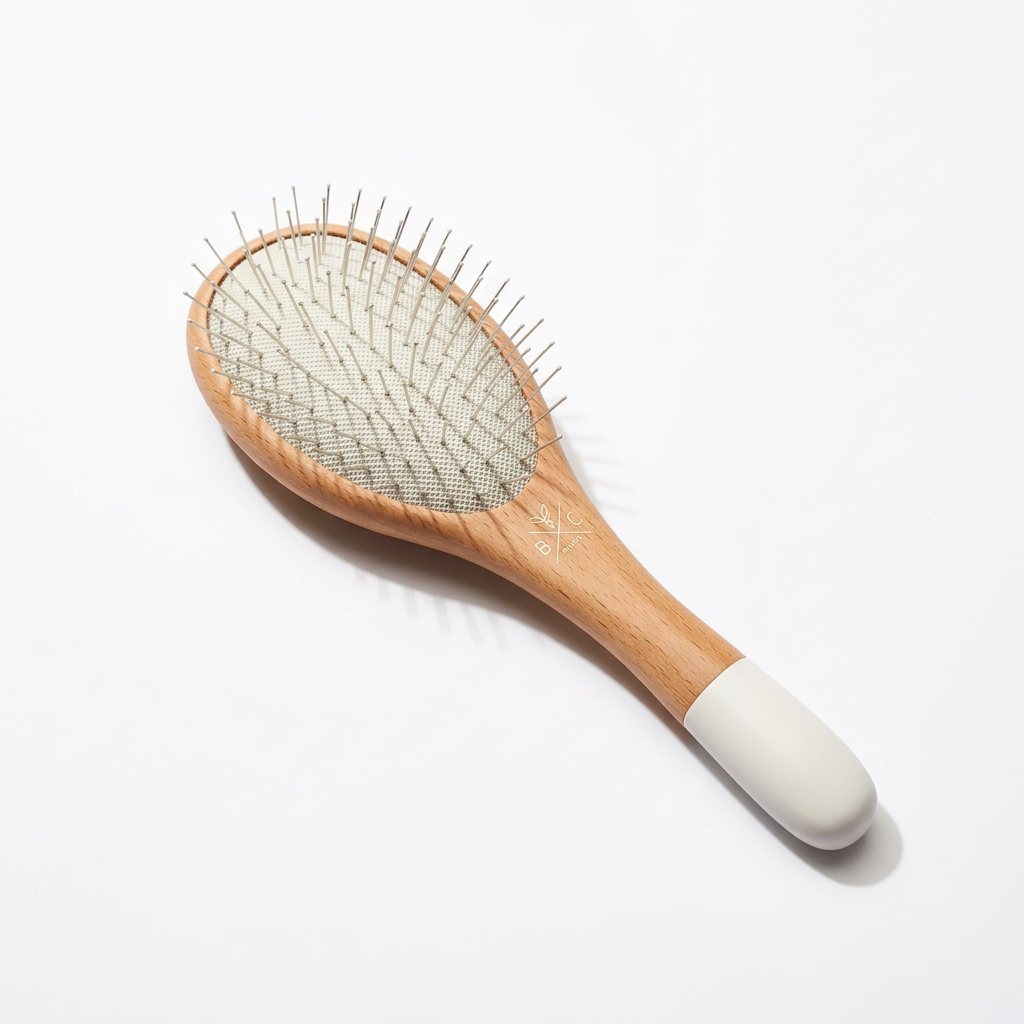 ✨ indoravi Cushioned Hairbrush with Presentation Box — A Wood-Look Handle & Rounded-Tip Pins for Your Everyday Dressing-Table Ritual