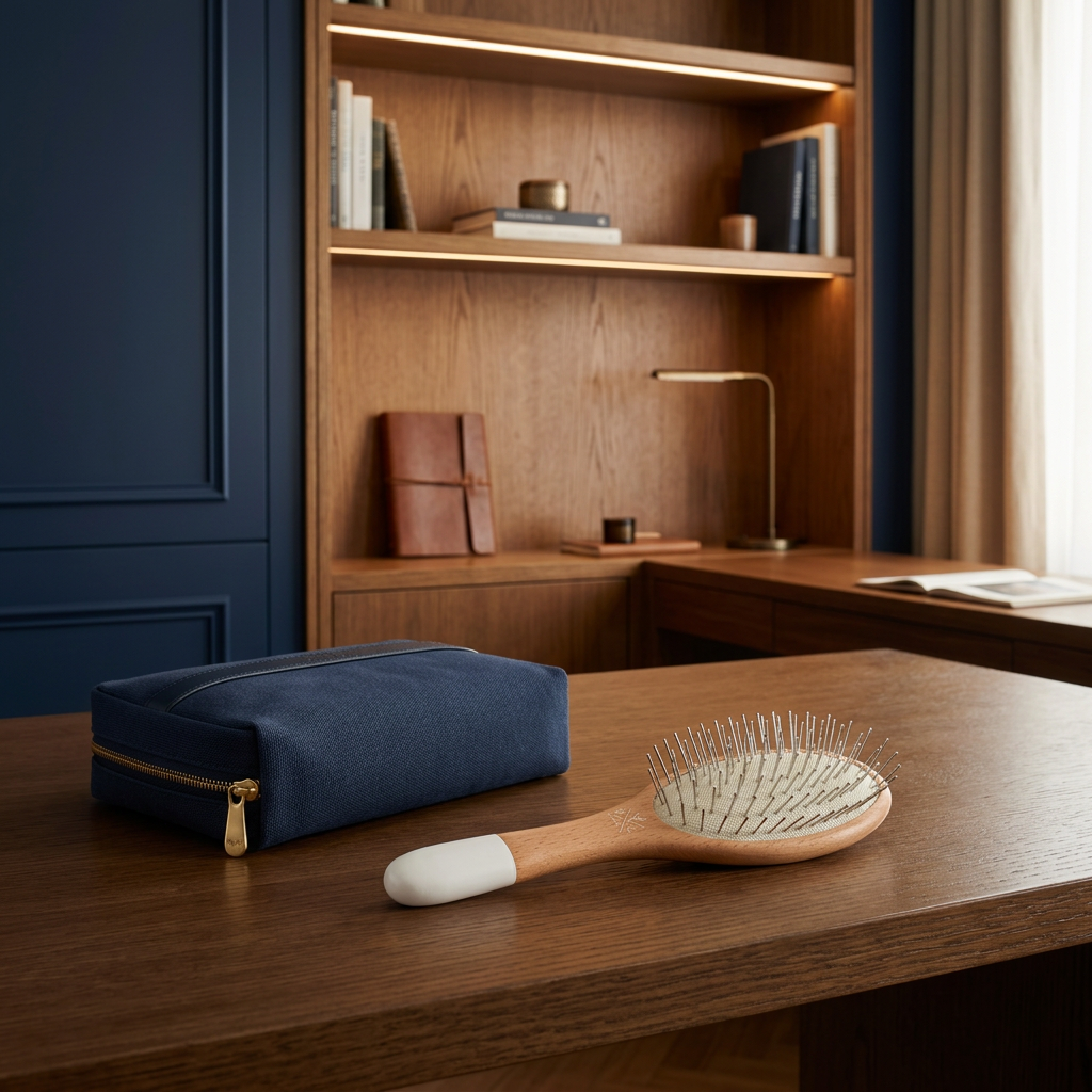 ✨ indoravi Cushioned Hairbrush with Presentation Box — A Wood-Look Handle & Rounded-Tip Pins for Your Everyday Dressing-Table Ritual