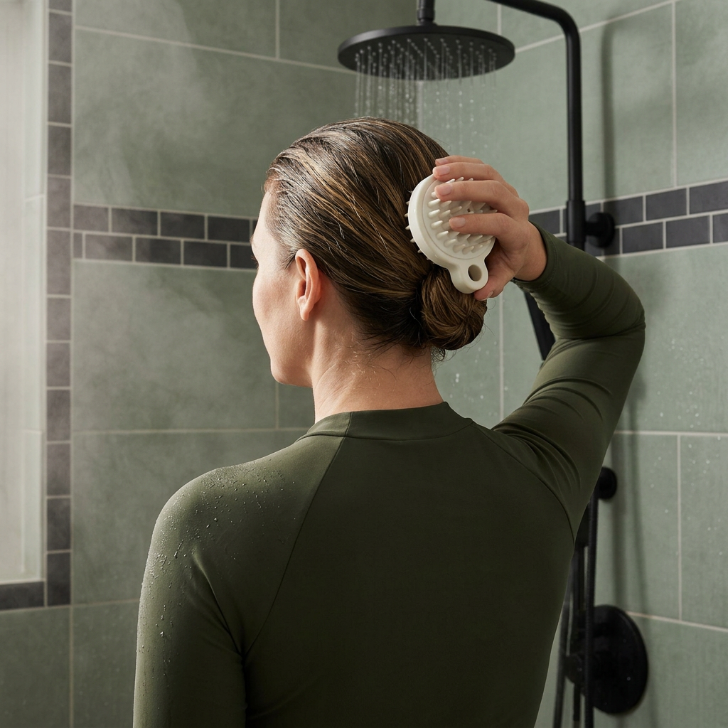 🫧 indoravi Silicone Shampoo Brush — A Softer Wash-Day Ritual with Palm-Fit Scalp Massage & Easy-Hang Design