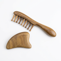 🌿 indoravi Wooden Scalp Massage Comb & Curved Board Set — Warm Woodgrain Tools for an Unhurried Daily Hair Ritual
