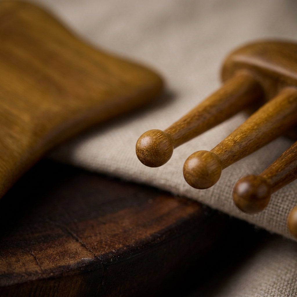 🌿 indoravi Wooden Scalp Massage Comb & Curved Board Set — Warm Woodgrain Tools for an Unhurried Daily Hair Ritual